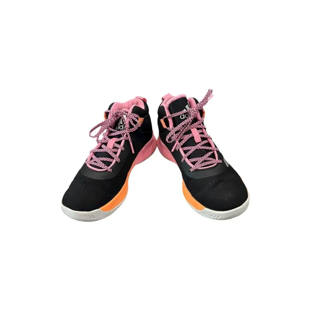 adidas Cross Em Up 5 K Wide Basketball Shoes Girls 6 Black Pink GX4793
